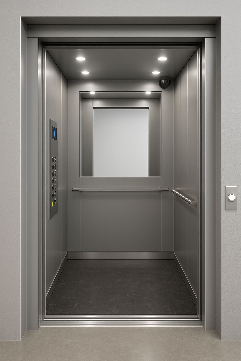 Cabine passagers en inox satiné