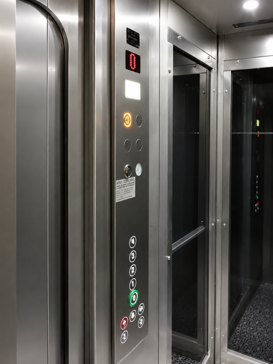 Pylône résidentiel et cabine inox satiné rue Princesse à Paris