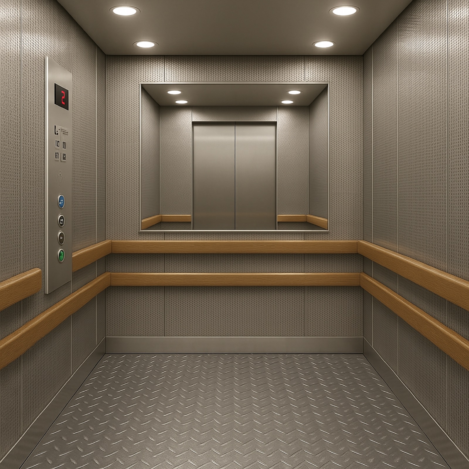 Cabine de monte-charge robuste en inox