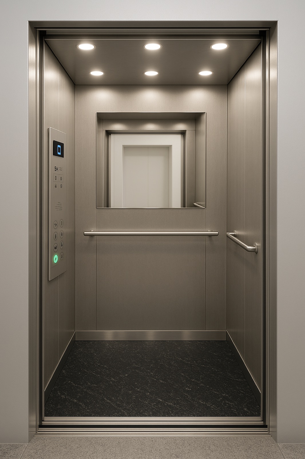 Cabine passagers en inox satiné fabriquée sur mesure